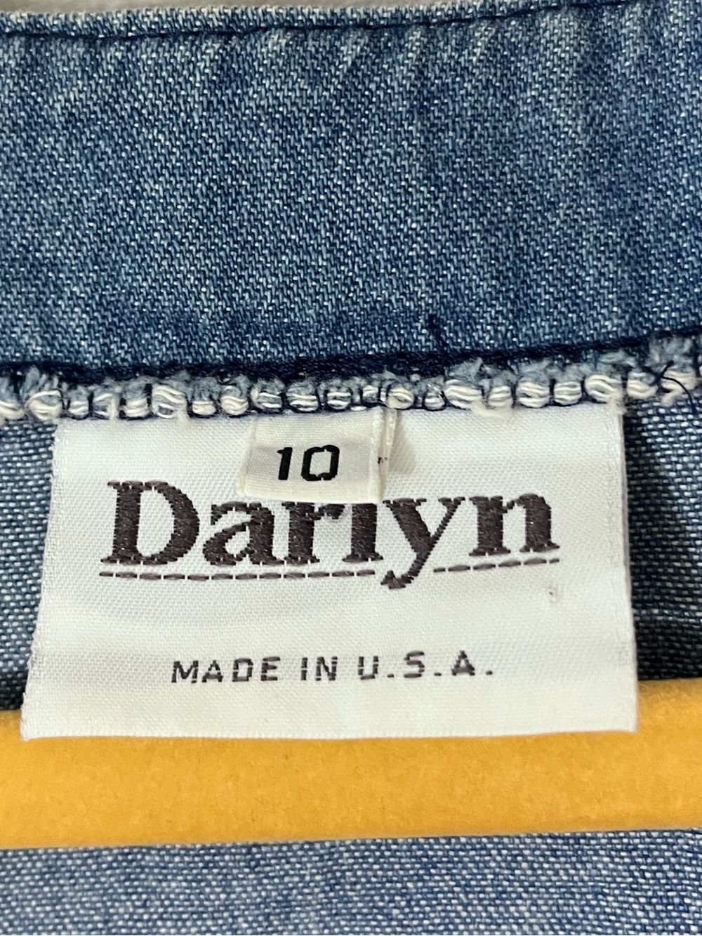VTG Darlyn V-Neck Button Front Blue Denim Sleeveless Mini Summer Dress - Size 10 - Picture 8 of 8